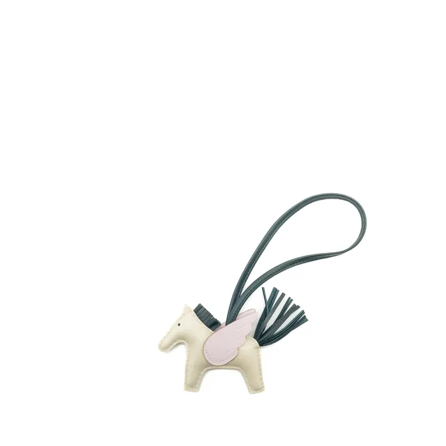Hermès Rodeo Pegase PM Bag Charm Craie/Vert Cypres/Mauve Pale Stamp U from EMIER