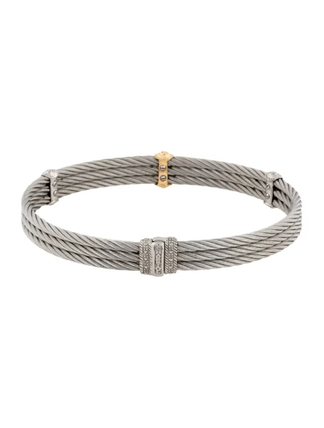 Charriol Diamond Station Bangle Bracelet, 7" in multicolor from The RealReal