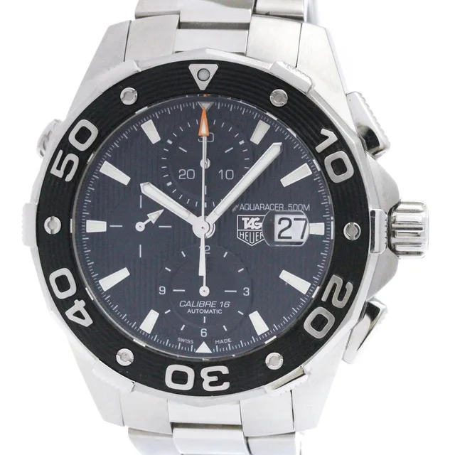 TAG Heuer Aqua Racer Chronograph Automatic Mens Watch CAJ2110 Polished in Black from Elady