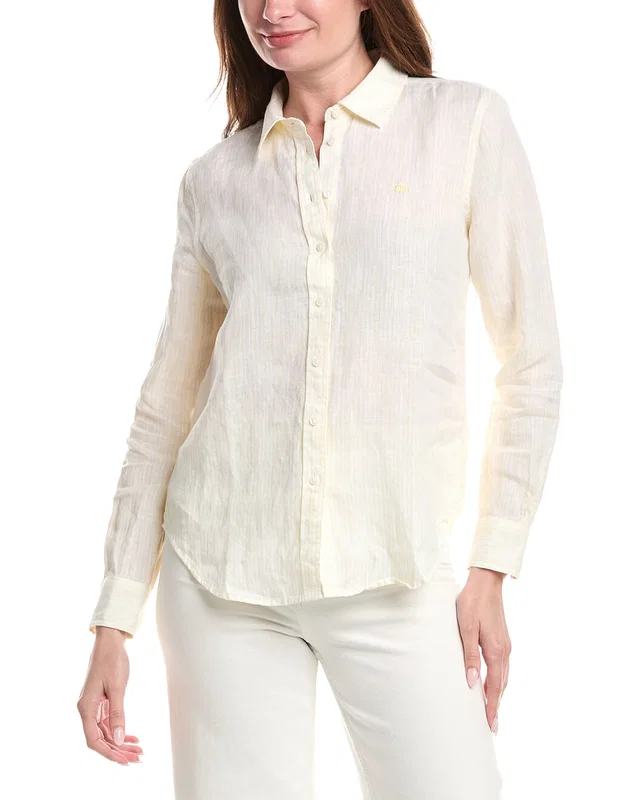 Brooks Brothers Yarn Dye Stripe Linen Classic Shirt, image 1 of 1 from Rue La La