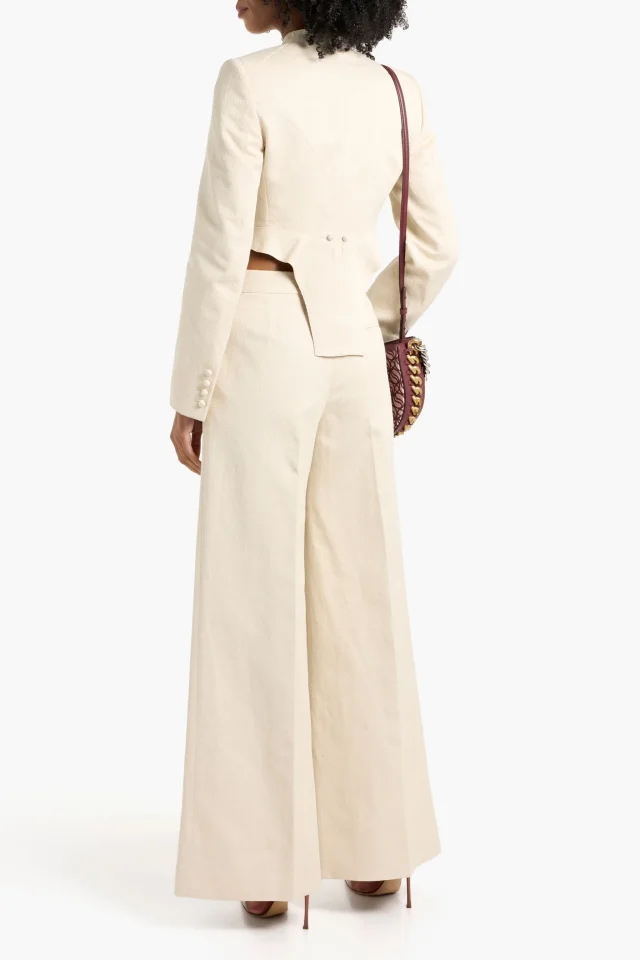 Stella McCartney Cropped Cotton and Linen-Blend Twill Jacket in White, photo 3 of 4 from THE OUTNET