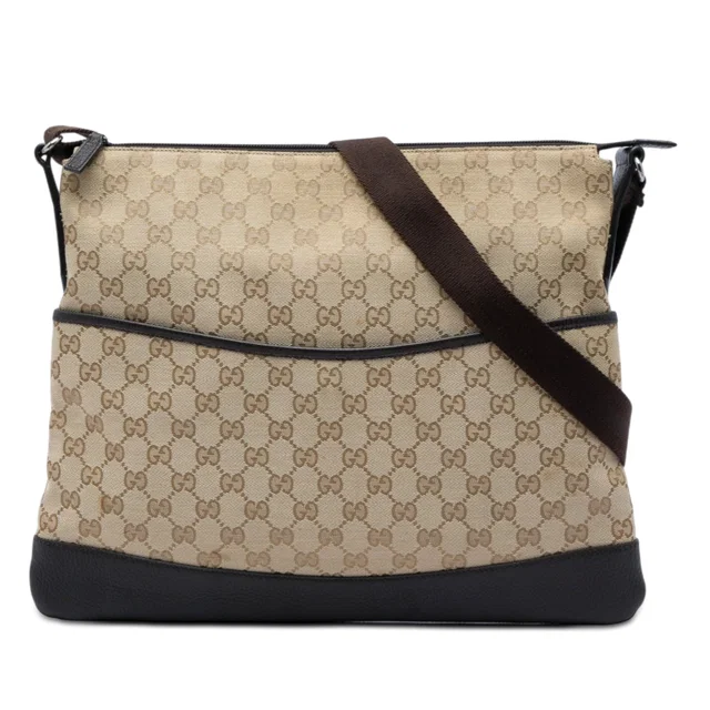 Beige Gucci GG Canvas Crossbody in Beige Canvas from Designer Revival