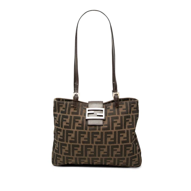Brown Fendi Zucca Canvas Shoulder Bag in Brown Canvas from Designer Revival