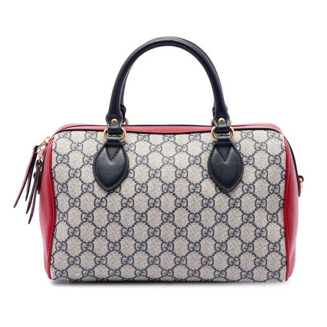 Beige Gucci Small GG Supreme Boston Bag Satchel in Beige Coated canvas from Designer Revival, photo 1 of 1