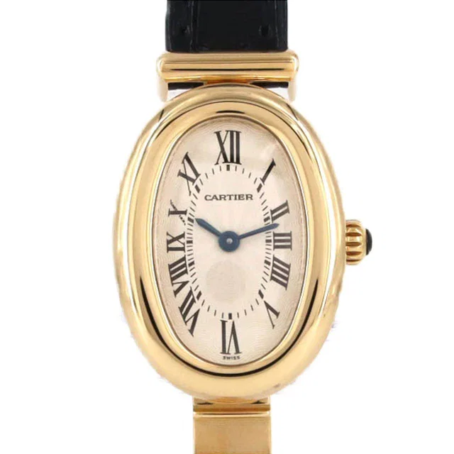 Cartier Baignoire Beplan Yellow Gold Quartz in Yellow Crocodile from LuxUness