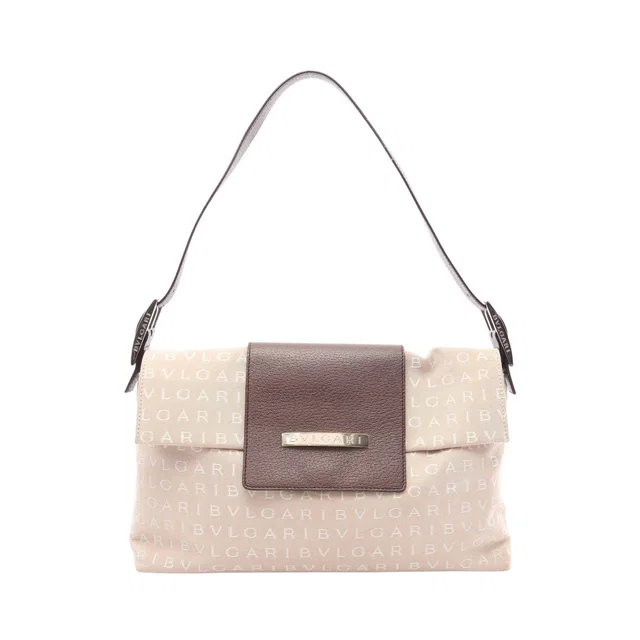 Bvlgari Logo Mania canvas leather shoulder bag in Canvas from LuxUness