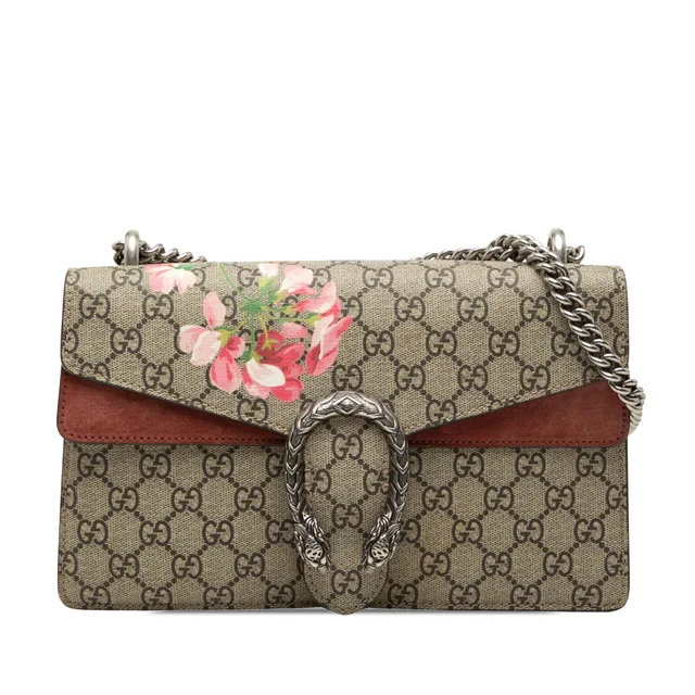 Beige Gucci Medium GG Supreme Blooms Dionysus Shoulder Bag in Beige Suede from Designer Revival, photo 1 of 1