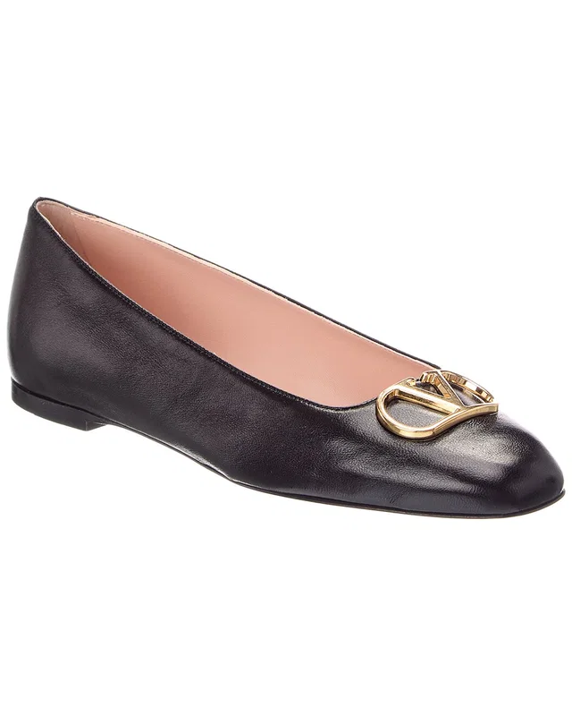 Valentino VLogo Signature Leather Ballerina Flat, image 1 of 1 from Gilt