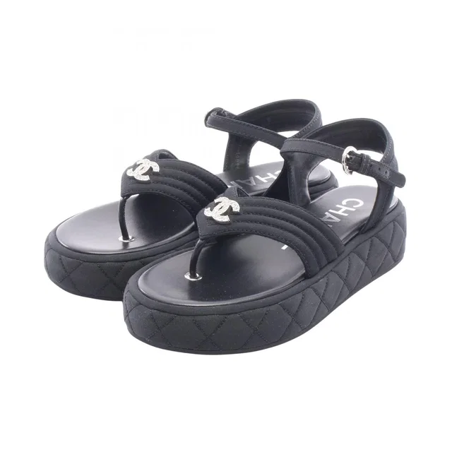 Chanel Sandals Quilted CC Logo from The Reluxe