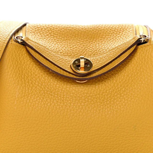 Hermès Taurillon Clemence Mini Lindy 20 Sun in Clemence leather from FASHIONPHILE, photo 8 of 11