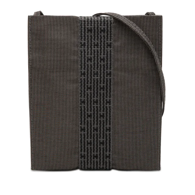 Gray Hermès Canvas Herline Pochette Crossbody Bag in Grey Canvas from Designer Revival, photo 1 of 1