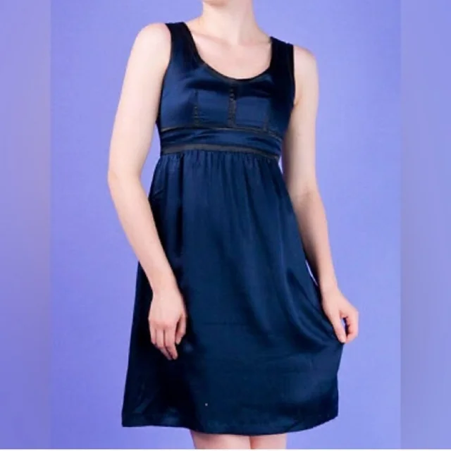 Proenza Schouler Chic Navy Sleeveless Silk Dress Size 13 in blue Silk from Poshmark