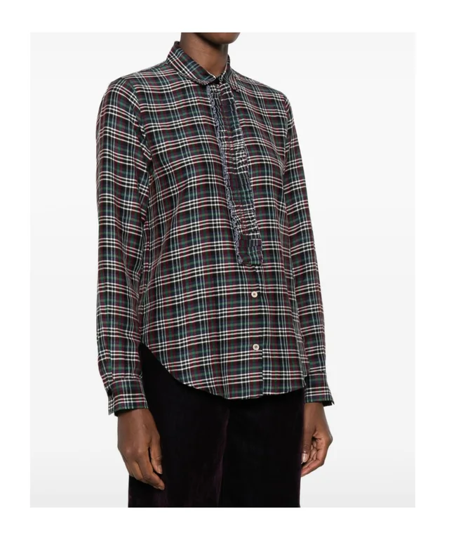 Forte Forte ruffled-trim tartan-print shirt, photo 3 of 5 from SENSER