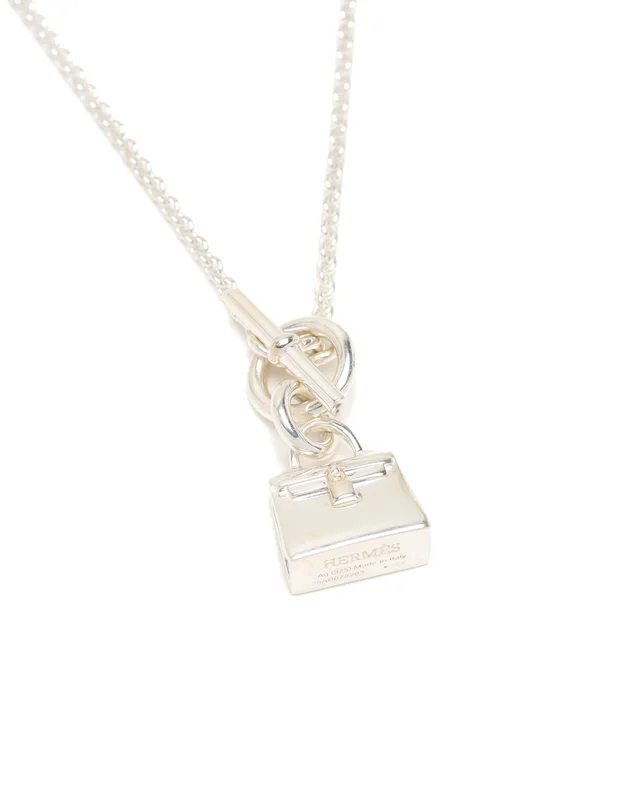 Hermès Amulets Birkin Silver Necklace in Silver from A Retro Tale, photo 3 of 4