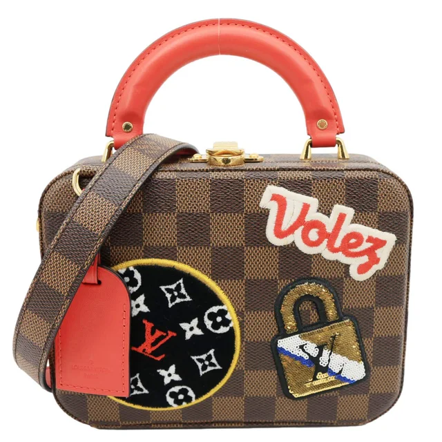 Louis Vuitton Stories Box Patches Damier Ebene Shoulder Bag Brown in Brown from Dallas Designer Handbags