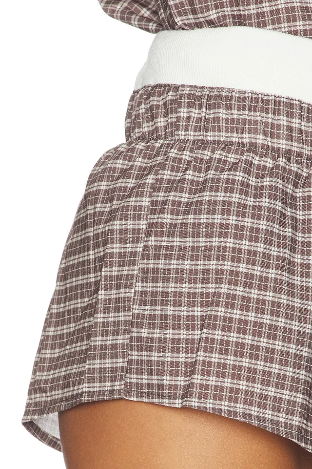 LIONESS x REVOLVE Nirvana Short in Dark Chocolate Check, photo 6 of 6 from REVOLVE (Canada)