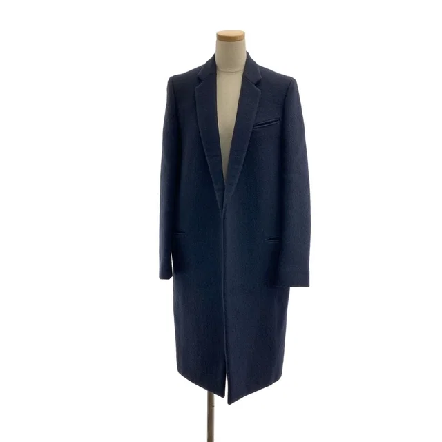 Celine Phoebe Philo Era Wool Crombie Coat 34 Navy in Navy Wool from The Reluxe