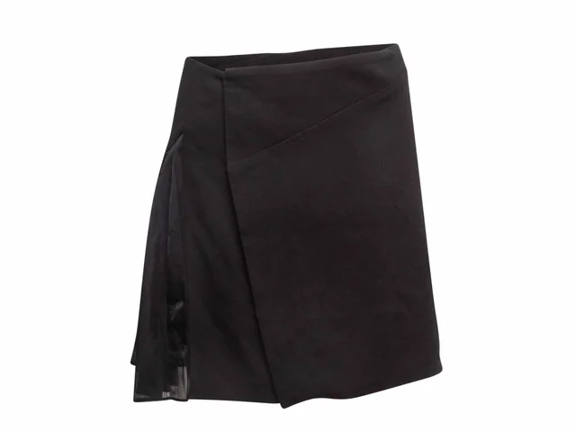 Black Balenciaga Pleat-Accented Mini Skirt Size FR 38 in Black from Designer Revival