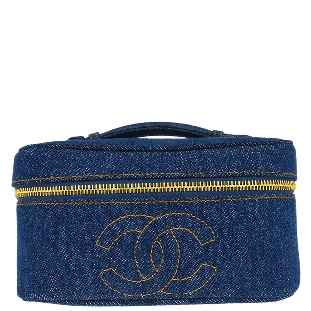 Chanel 1996-1997 Blue Denim Vanity Handbag in Blue Denim from AMORE Vintage Tokyo