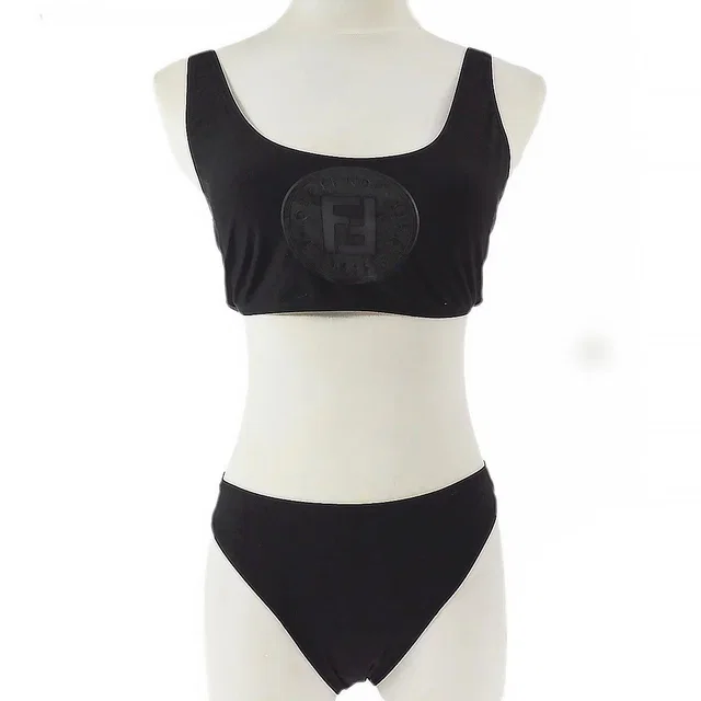 Fendi #42/M Bikini Swimwear Swimsuit Black in Black from AMORE Vintage Tokyo