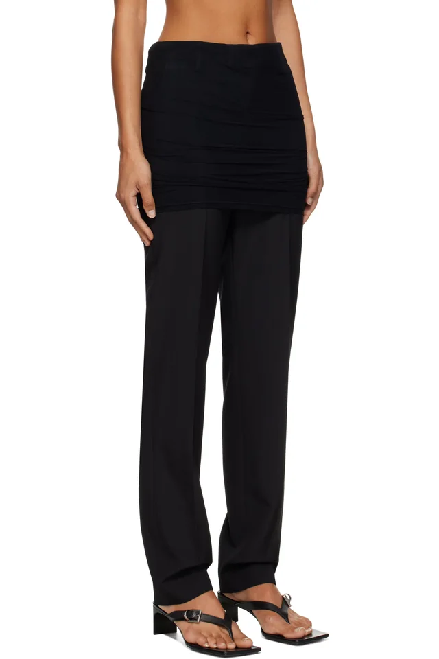 MM6 Maison Margiela Black Light Wool Blend Trousers, photo 2 of 2 from SSENSE