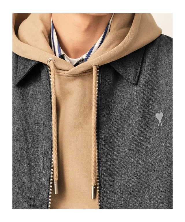 Ami Paris AMI Ami de Coeur Collared Zip-Up Jacket, photo 4 of 6 from SENSER