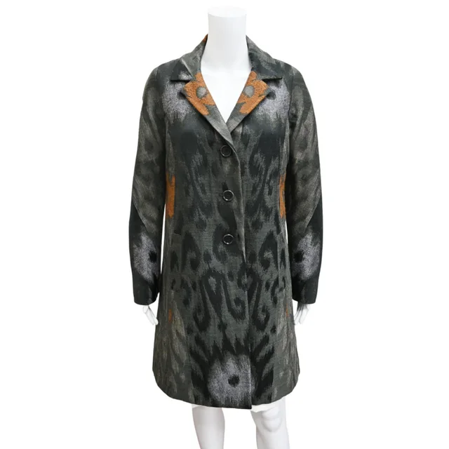 Etro Ikat Jacquard Wool-Blend Coat in Wool from Clotheshorse Anonymous