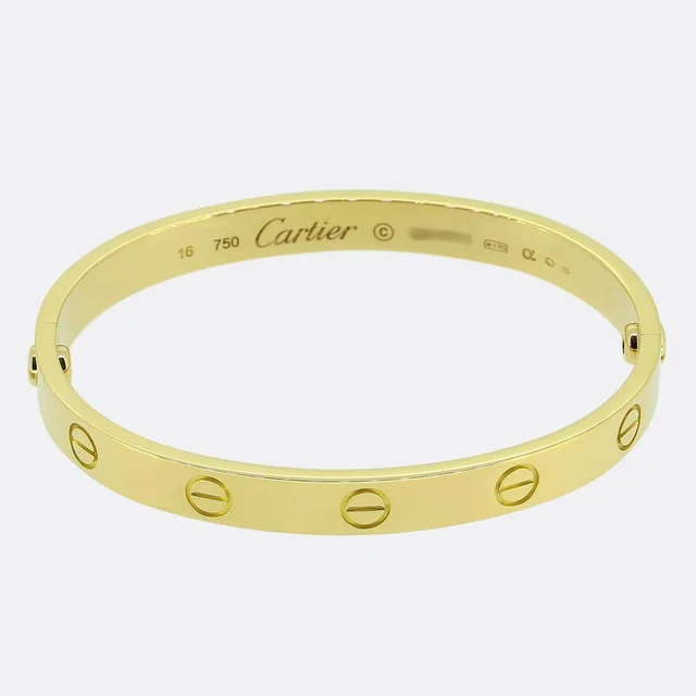 Cartier Classic Model Love Bangle Size 16 from The Vintage Jeweller