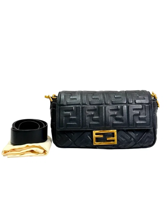 Fendi Baguette Classic Size Black Calfskin 06709692 in Black Calfskin from Luxury Promise