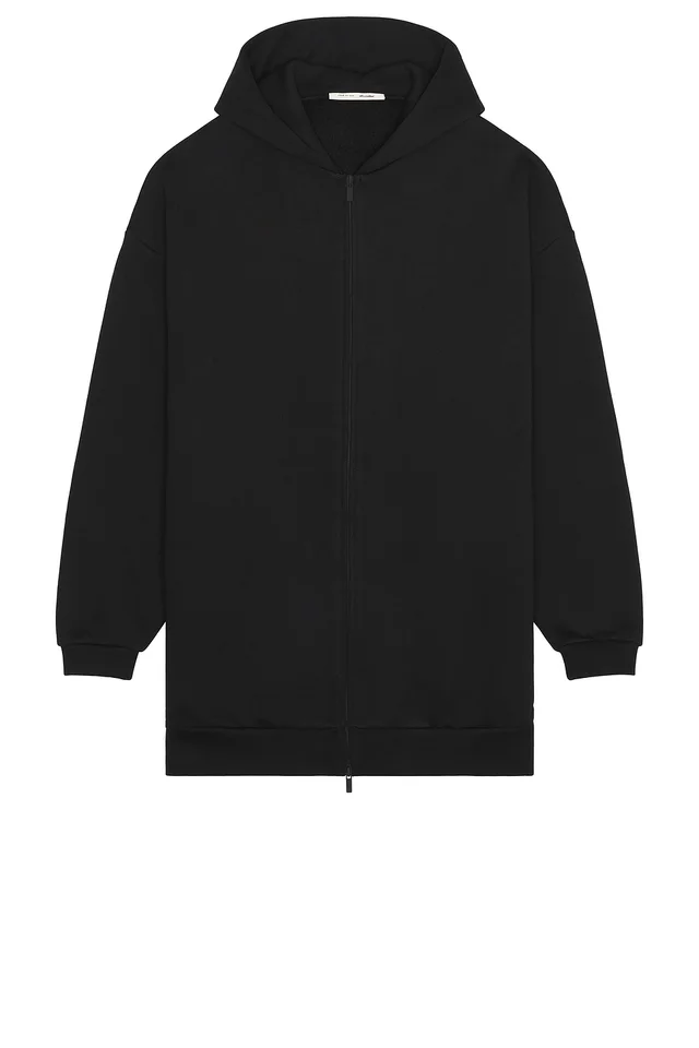 Fear of God ESSENTIALS Property Lounge Long Zip Hoodie in Black, photo 5 of 6 from REVOLVE (Canada)