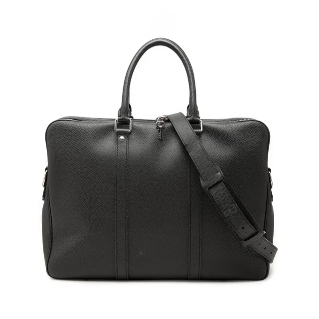 Black Louis Vuitton Taiga Porte Documents Voyage PM Business Bag in Black Leather from Designer Revival