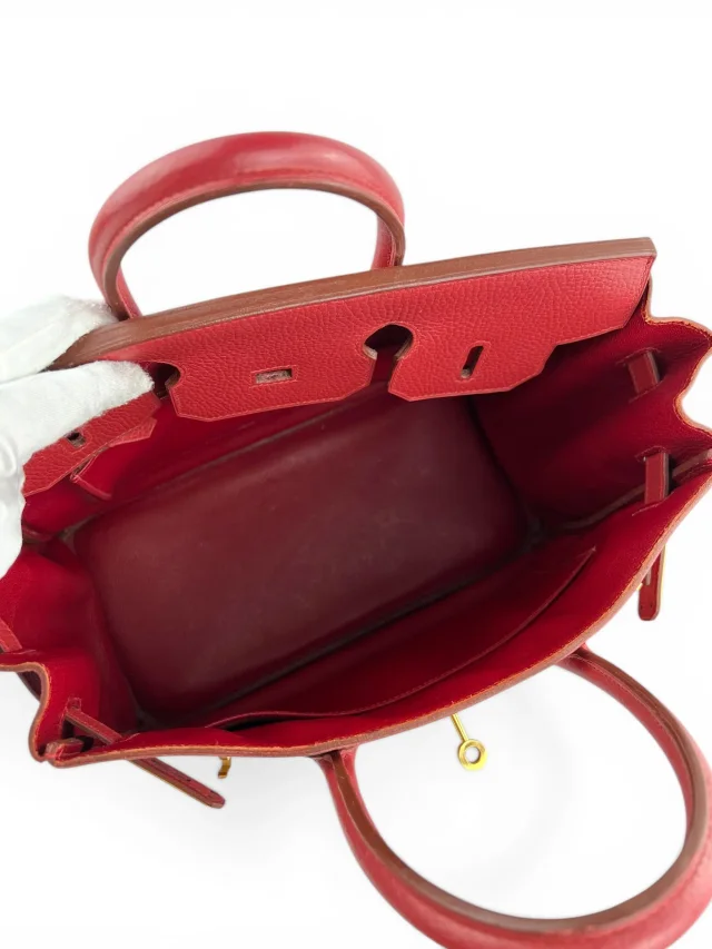 Hermès Rouge Clemence 32cm HAC Birkin Bag Clemence in Red Clemence leather from Season 2 Consign, photo 15 of 15