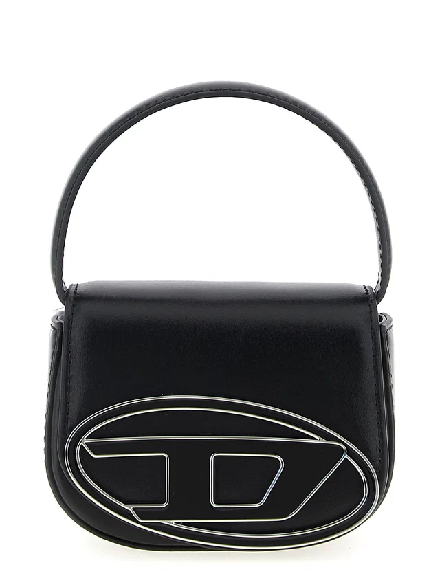Diesel Logo-Embellished Leather Shoulder Bag — Black in Black Leather from HEWI