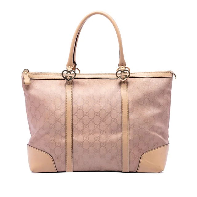 Pink Gucci GG Metallic Canvas Lovely Tote in Pink Canvas from Designer Revival, photo 1 of 1