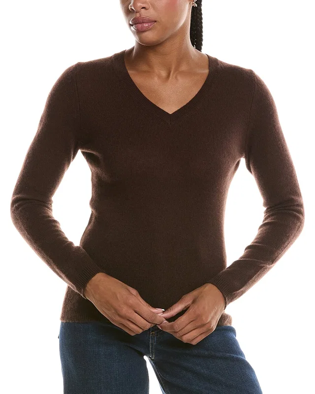 Forte Cashmere Basic V-Neck 100% Cashmere Pullover, image 1 of 1 from Rue La La