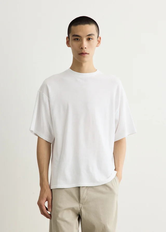 KAPTAIN SUNSHINE Mini Terry Half-Sleeve T-Shirt in White from Incu, photo 1 of 1