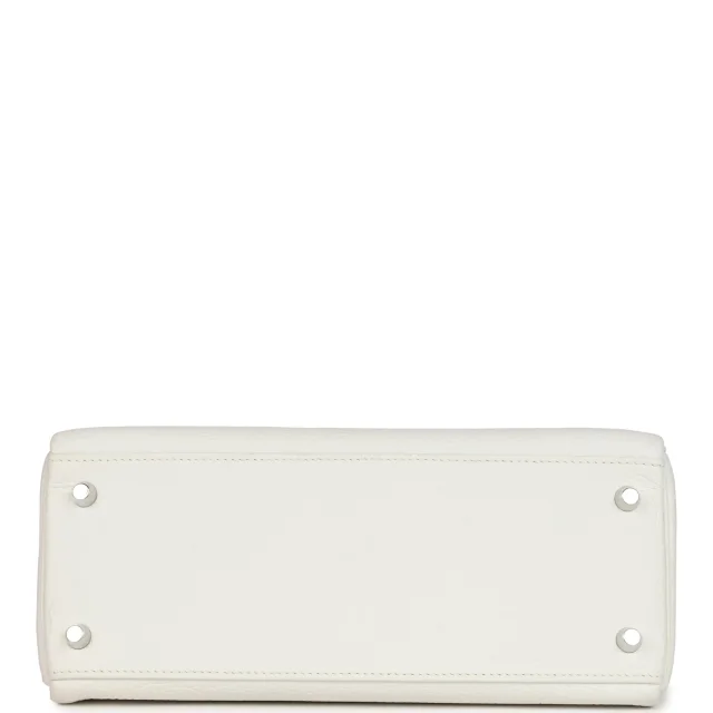 Hermès Kelly Retourne 28 White Clemence Palladium Hardware in White Clemence leather from Madison Avenue Couture, photo 6 of 9