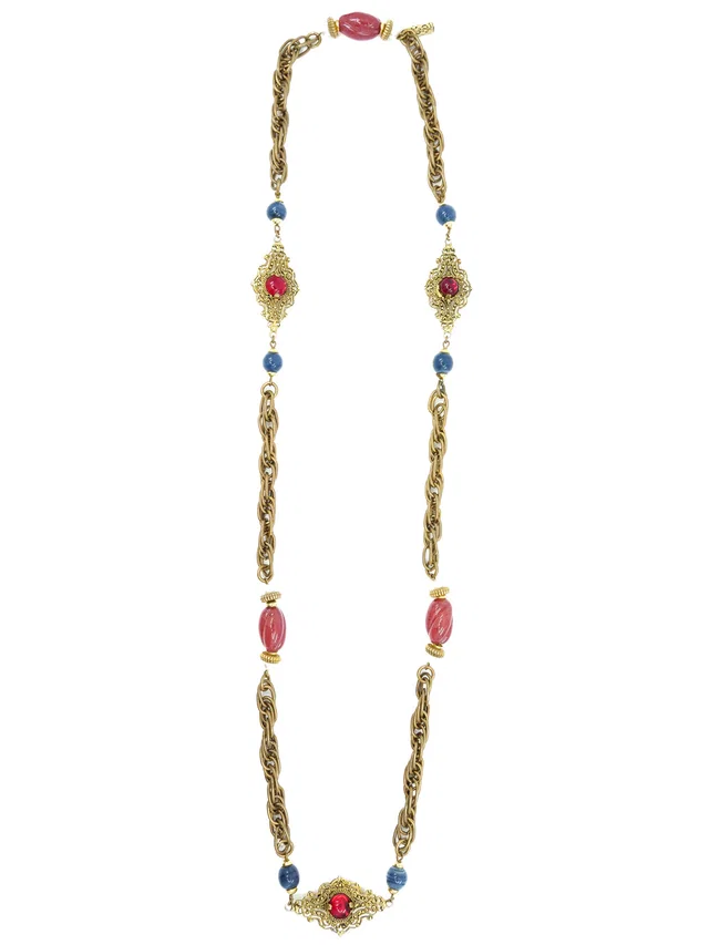 Saint Laurent Glass Bead Chain Necklace from Arcade Vintage