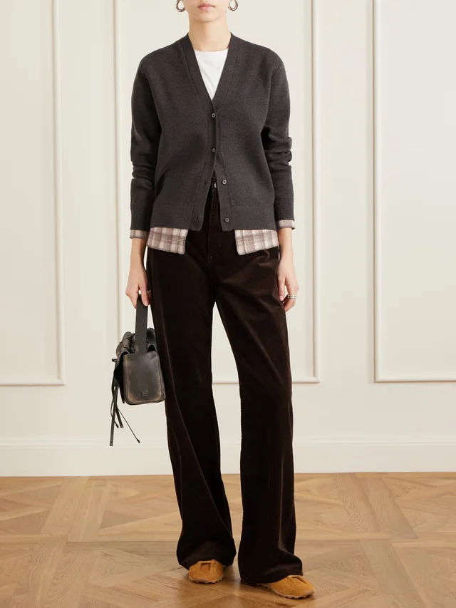 ACNE STUDIOS Layered embroidered wool cardigan in Brown, photo 2 of 2 from NET-A-PORTER (Canada)