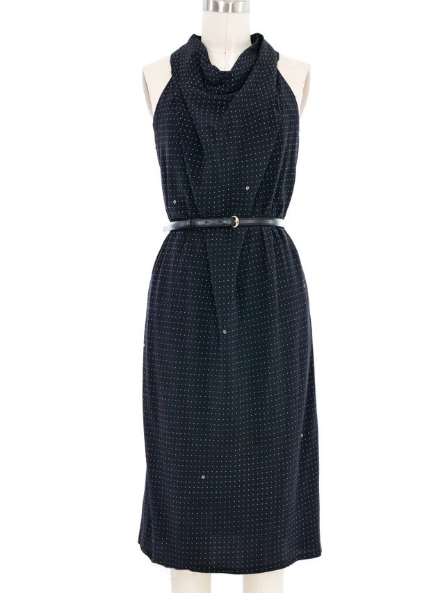 2011 Gucci Polka Dot Cowl Neck Dress in Silk from Arcade Vintage
