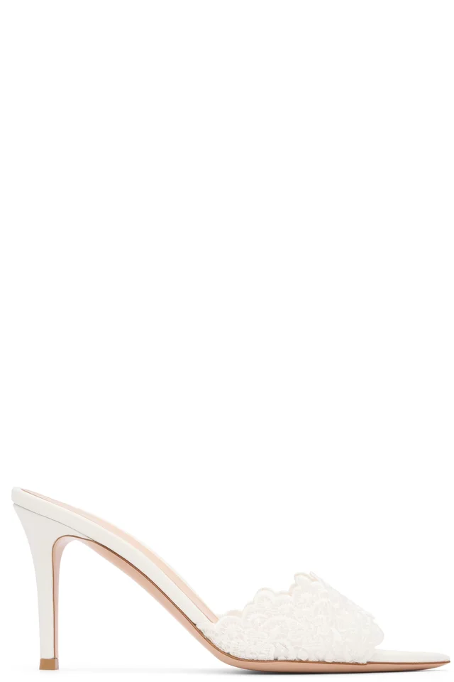 White Yvonne Mule Heeled Sandals, image 1 of 1 from SSENSE
