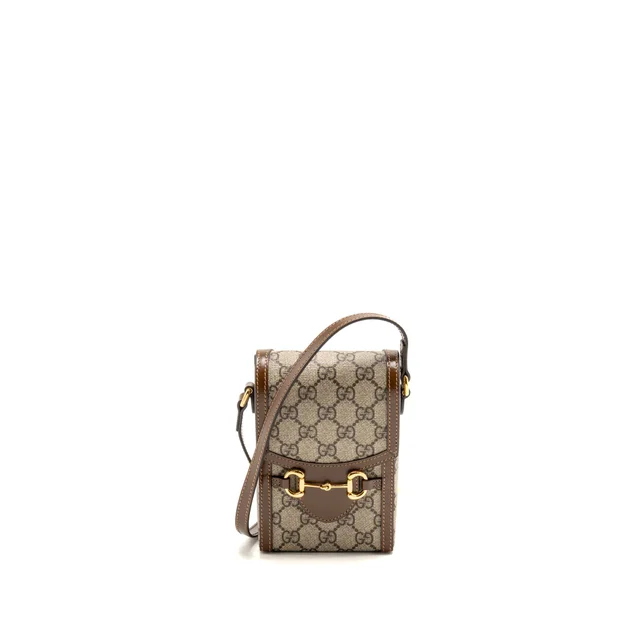 Gucci Horsebit 1955 Mini Bag GG Supreme Canvas/Leather Beige/Brown GHW in Brown Canvas from EMIER