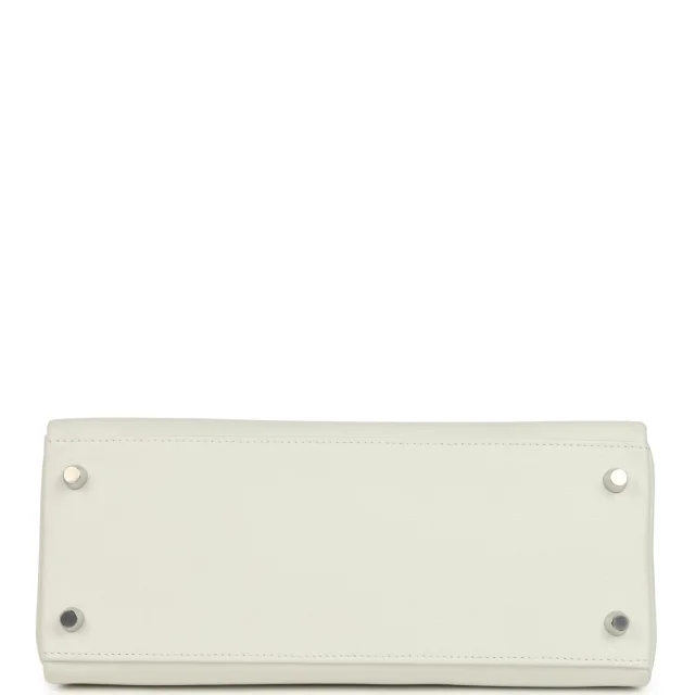Hermès Kelly Retourne 28 New White Evercolor Palladium Hardware in White Goatskin from Madison Avenue Couture, photo 6 of 9