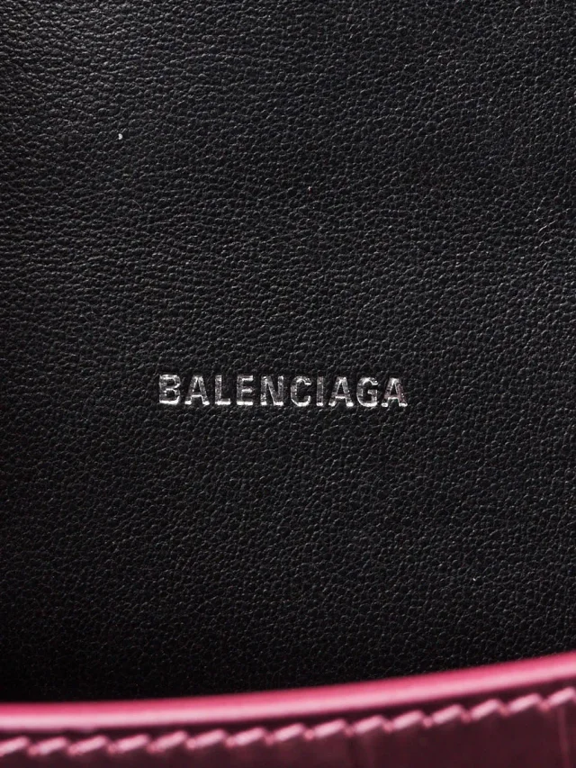 Balenciaga Pink Metallic Croc Embossed Patent Leather Hourglass XS Top Handle Bag in Pink Patent leather from Yoogis, photo 7 of 11