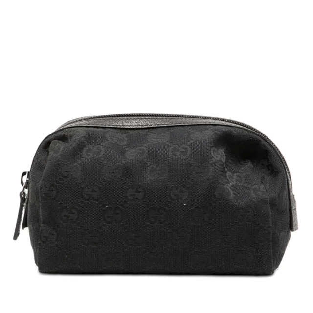 Black Gucci GG Canvas Pouch in Black Canvas from Designer Revival
