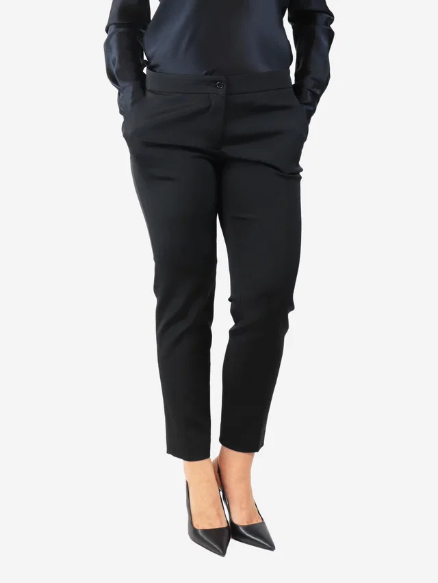 Etro Black tapered trousers - size UK 12 in Black from Sign of the Times