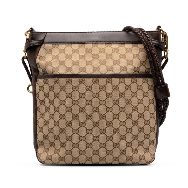 Beige Gucci GG Canvas Crossbody in Beige Canvas from Designer Revival