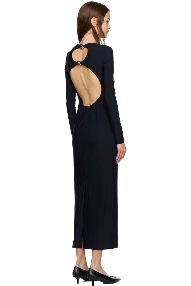 Burberry Black Cutout Maxi Dress, photo 3 of 4 from SSENSE
