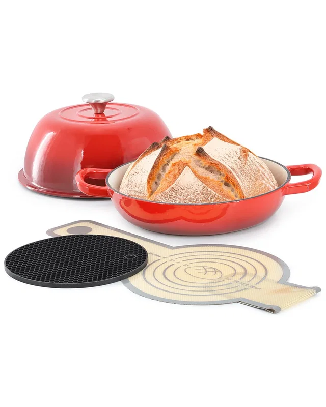 Megachef 6qt Enameled Cast Iron Bread Pot With Baking Mat, image 1 of 1 from Rue La La