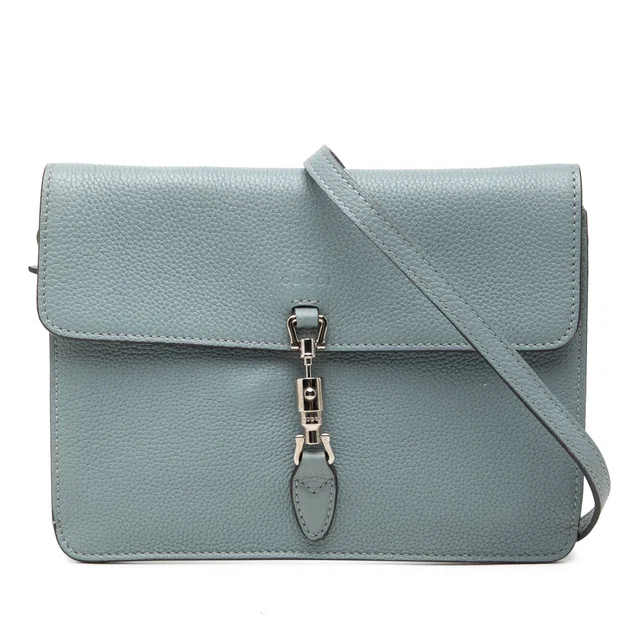 Blue Gucci Calfskin Soft Jackie Convertible Crossbody in Blue Calfskin from Designer Revival